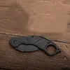 Coltello da artiglio a lama pieghevole Karambit di alta qualità 440C Lame rivestite in titanio Manico in acciaio Coltelli a cartella tattici di sopravvivenza all'aperto