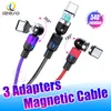 2.4A USB Snellader 3in1 Magnetische Kabel Micro USB Type C Nylon Gevlochten snel Oplaadsnoer voor iPhone 15 Samsung S24 izeso