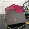 kutu marka eski tasarımcı hobo kadın omuz çantası gümüş zincir çanta Tote debriyaj çanta çanta POCHETTE FeLICIE çıkarılabilir zincir M61276 ile