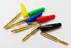 Connecteurs, tube en PVC souple de 2 mm, fiche banane dorée, 5 couleurs à souder/2 jeux (10 pièces)