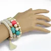 Idealway Charmoso Multicamadas 4 Pcs Set Handmade Força Frisada Pulseira Energia Cintura Pulseira Conjunto 3 Colors276g