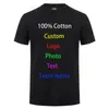 100% katoen T-shirt Mannen Aangepaste Tekst DIY Uw eigen ontwerp Foto Print Uniform Company Team Apparel Reclame T-shirt CX200707