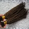 人間の編組髪のバルク2本のモンゴルのアフロのキンキーカーリーの髪のための編組のための200gの人間の髪のための編み物