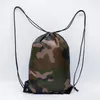 Tassen Tassen Camouflage Waterdichte Trekkoord Rugzak Camo Gym Tas School Sport Outdoor Beach Toerisme Schoentas Gratis FedEx TNT