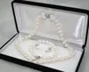gioielli liberi 07642 Insieme bianco dell'orecchino del braccialetto della collana della perla coltivata Akoya