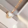 Kadınlar için ışıltılı elmas Moda kalitesinde S925 Saf gümüş kalp kolye Moda Trendy takı hediye ücretsiz kargo küpe kolye