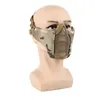 Máscaras táticas de paintball máscara protetora airsoft caça ao ar livre metade inferior face metal aço rede malha boca meia face mask7734336