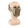 Maschere tattiche di Paintball Maschera protettiva per softair Caccia all'aperto Mezza faccia inferiore Maschera in metallo con rete in acciaio a rete Bocca Mezza maschera9398134