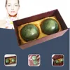 Grön jade natursten massage boll 50mm övning meditation stress relief rsi handboll fitness gym boll hälso- och sjukvård presentförpackning