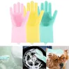 Gorąca wyprzedaż magiczna silikonowa mycie rękawiczki czyszczące rękawiczki odporne na ciepło Siekawica do płukania idealna do mycia naczyń do czyszczenia pielęgnacji włosów zwierząt domowych