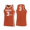 Texas Longhorns College＃22イザヤホッブスバスケットボールジャージー＃25ジョーシュワルツ＃3 Jacob Young＃30 Ryan McClurgステッチカスタム番号名