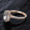 Pansysen 9ct Radiant Cut 9 * 13mm Lab Moissanite Diamond Ring Set för kvinnor Solid 925 Sterling Silver 18K Rose Gold Color Rings
