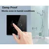 Switch 2 Gang 1 Way EU Standard Switch Wall Touch Screen Switch Luxury White Crystal Toughened Glass Single Live Wire Switch AC 220250V