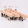 fast shipping Adult and child hanger wood clothes hangers for pants rack wooden hanger pant clip LX0872