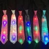 Light Up LED Bow Luminoso con paillettes Cravatte Colori variabili Cravatta Led Fibre Cravatta Lampeggiante Cravatta per uomo Donna Cheer Prop forniture