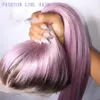 Ombre violet longue droite dentelle perruques pour les femmes américaines synthétique avant de lacet perruques haute température fibre cheveux