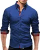 Commercio all'ingrosso - Camicia da uomo a maniche lunghe con doppio colletto superiore alla moda da uomo New Slim 3XL primavera