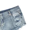 das mulheres Low Vintage cintura áspero corte Tassles Side rasgado oca-out magro Hot Denim Shorts Moda Short Jeans Sexy DJ Punk Clubwear