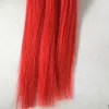 Trama di capelli umani vergini brasiliani di colore rosso intreccia doppi disegnati 3 pacchi con chiusura per testa completa