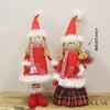 Weihnachtsdekorationen Ornamente Puppengesicht Angel Little Red Hat Stand Retractable White Rock Girl1