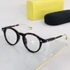 Hochwertiger Johnny Depp Militant runder Brillenrahmen, Unisex, 46–24–145, importiertes Plank-Titan-Bein für Brillen-Komplettsetui