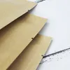 100st öppet TOP VACUUM SEAL Kraft Brown Paper Package Väskor Värmtätningsventil Förpackningspåsar Matlagring Förpackning Puchpåsar