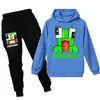 Teenmiro Cartoon 2pcs Sport à manches longues pour enfants Spring Boys Hooded Sweatshirt Girls Clothes SetSe