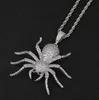 hiphop spider diamanten hanger kettingen voor mannen vrouwen religie christendom luxe ketting sieraden vergulde koperen zircons twist ketting