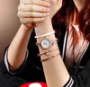 4 pièces ensemble femmes or Rose diamant Bracelet montre de luxe bijoux dames femme fille horloge décontracté Quartz montres WY1052479