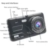 2021 Nieuwe auto DVR 2CH Rijrecorder Auto Video Dashcam 1080P Full HD 4 "Voorste 170 ° Achter 120 ° Groothoek Nachtzicht G-sensor