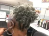 Naturellement Glam gris queue de cheval femmes extension de cheveux afro bouffée kinki gris queue de cheval de cheveux humains pour les femmes noires 120g