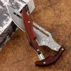 mechanical folding knife Damascus straight knife fixed outdoor tactical camping survival survival EDC pocket self-defense knife utility
