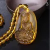 Natural black obsidian carving Buddha amulet drooping lucky obsidian necklace men039s couple love black aura charm4218269