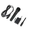 1 Juego de micrófono dinámico con cable/inalámbrico, receptor de micrófono de mano, micrófono de estudio, micrófono UHF de Karaoke para amplificador de voz KTV