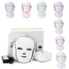 PDT 7 LED LJUSTERAPY FACE Skönhetsmaskin LED FACIAL Neckmask med mikroström för hudblekningsanordning