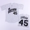 Hommes pas cher Birmingham Barons 45 Michael MJ film Baseball maillots cousus tous les chemises de sport Ed taille S-4XL noir blanc gris livraison gratuite