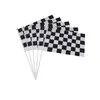 14x21cm White and Black Checkred Hand Flags Banner High Quality Polyester Fabric, Free Shipping, Outdoor Indoor, Drop Shipping