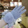 Fashion-handskar för kvinnor Fem fingrar Handskar Rosa Bowknot Venonat Golves Touch Screen Lovely Wool Gloves Hot Fashion Gratis Frakt