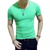 Heflashor Marka T Shirt Mężczyźni Summer Casual Krótki Rękaw O Neck Workwear Teestops Moda Moda Solid Fitness Slim Cotton T-shirt