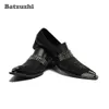 Batzuzhi Scarpe da uomo di tipo italiano Scarpe a punta Scarpe eleganti in pelle nera formale Zapatos Hombre Slip-on Business Party Shoes Men!