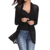 Moda de alta qualidade mulheres casuais sexy luva longa abertura frente retalhos cardigan camisola casaco cair