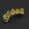 النجمة الذهبية الهيب هوب مجوهرات رجالي GRILLZ الصغرى، مطعمة الزركون الأسنان الشوايات الذهب الفضة الحمالات روك وول