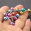 Surgical Steel Tongue Barbell Piercing 14G Anodized 8 Colors Ear Pircings Bar Rings Stud Nipple Earring Body Jewelry