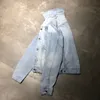 Fashion-Blue Denim Jacket Button Casual Jackor Fashion Ytterkläder Män Kvinnor Par Street Långärmad Singelbröst Jacka Hfhljk045