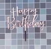 Ouro prata azul cupcake bolo topper bandeiras de bolo de feliz aniversário para amor família festa de aniversário de festa de aniversário decoração suprimentos gb1176