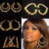 gros gros bijoux gros gros bambou boucles d'oreilles créoles hip hop boucles d'oreilles 12 paires lot