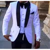 Popüler Bir Düğme Groomsmen Şal Yaka Damat smokin Erkekler Suits Düğün / Balo Sağdıç Blazer (Ceket + Pantst + Tie) 782
