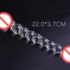 AUEXY Vidro Vibrador Pênis Artificial Dick Vibrador Cristal Anal Bead Butt Plug Massagem de Próstata Masturbar Brinquedo Sexual para Adultos Women1839621