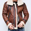 Moda-inverno grossa homens quentes casacos de couro Cashmear Loolen Turtleneck Windbreaker Casaco Casacos