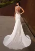 Plunging V Neck Mermaid Wedding Dresses Keyhole Back Lace Sequined Beach Wedding Gowns with Illusion Details Sexy robes de mariée